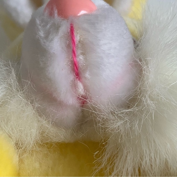 Vintage Walmart Bunny RabbitStuffed Animal Yellow Easter Plush Decoration STIFF - Picture 6 of 15